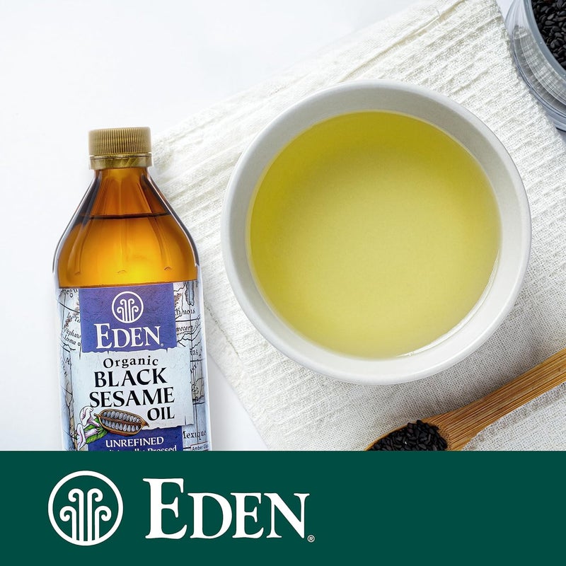 Eden Organic Black Sesame Oil, Unrefined, 16 oz Amber Glass Bottle - Image 4